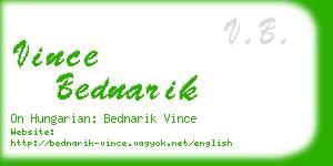 vince bednarik business card